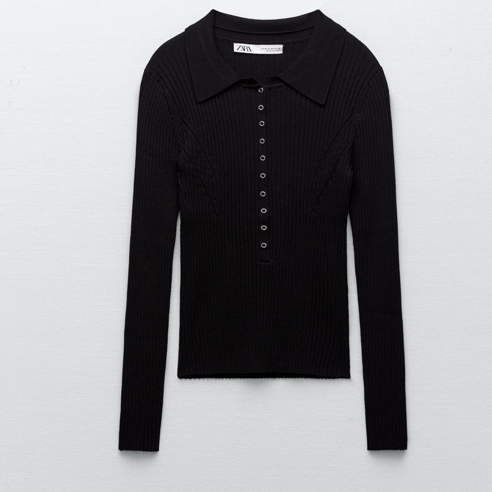 Zara ribbed polo shirt